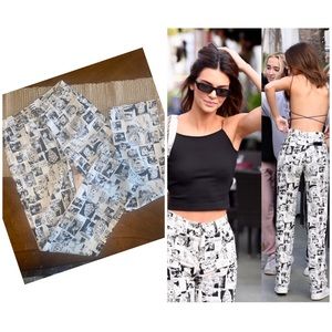 Reformation Jeans Newsprint Comic High Rise Straight  Womens Size 27